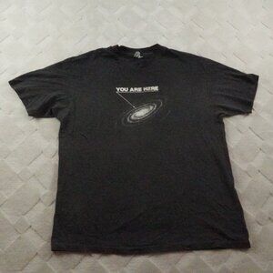 Vintage 80s " You Are Here" Milky Way Galaxy Graphic Print T-Shirt Hanes Tag XL